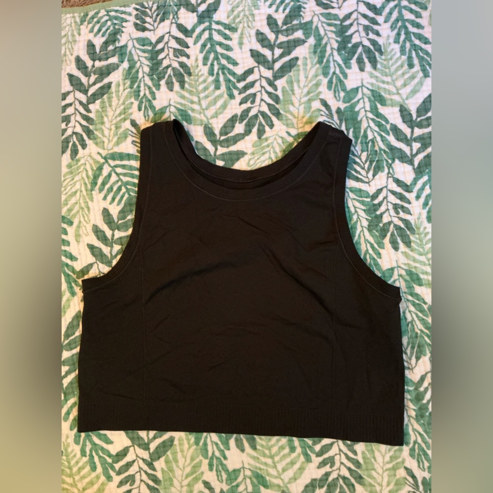 Old Navy Black Fitted Crop Tank Top